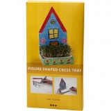 Figuren mit Kressetablett - Sortiment, Haus, H 20 cm, Weiß, 6 Set/ 1 Pck