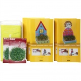 Figuren mit Kressetablett - Sortiment, H 20 cm, Weiß, 30 Set/ 1 Pck
