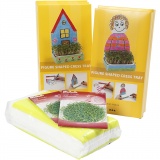 Figuren mit Kressetablett - Sortiment, H 20 cm, Weiß, 30 Set/ 1 Pck