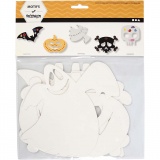 Halloween-Stanzformen, Größe 25x17 cm, 230 g, Weiß, 16 Stk/ 1 Pck