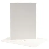 Karten & Kuverts, Kartengröße 12,5x17,5 cm, Umschlaggröße 14x19 cm, Naturweiß, 10 Set/ 1 Pck