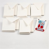 Passepartout-Karten mit Kuvert, oval, Kartengröße 10,5x15 cm, Umschlaggröße 11,5x16,5 cm, Naturweiß, 10 Set/ 1 Pck