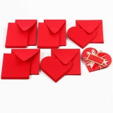 Karten in Herzform, Kartengröße 12,5x12,5 cm, Umschlaggröße 13,5x13,5 cm, Rot, 10 Set/ 1 Pck