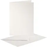 Perlmuttkarten & Kuverts, Kartengröße 10,5x15 cm, Umschlaggröße 11,5x16,5 cm, Creme, 10 Set/ 1 Pck