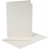 Perlmuttkarten & Kuverts, Kartengröße 10,5x15 cm, Umschlaggröße 11,5x16,5 cm, Creme, 10 Set/ 1 Pck