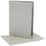 Perlmuttkarten & Kuverts, Kartengröße 10,5x15 cm, Umschlaggröße 11,5x16,5 cm, Silber, 10 Set/ 1 Pck