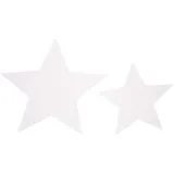 Sterne, Größe 7,3+10 cm, 240 g, Weiß, 40 Stk/ 1 Pck