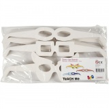 Brillen, H 4,5-10 cm, L 32 cm, Weiß, 160 Stk/ 1 Pck
