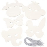 Tiermasken, H 13-24 cm, B 20-28 cm, 230 g, Weiß, 100 Stk/ 1 Pck