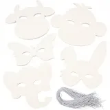Tiermasken, H 13-24 cm, B 20-28 cm, 230 g, Weiß, 100 Stk/ 1 Pck