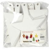 Weihnachtsanhänger, H 23,5-26,5 cm, B 15,5-20,5 cm, Weiß, 100 Stk/ 1 Pck