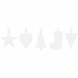 Weihnachtsanhänger, H 23,5-26,5 cm, B 15,5-20,5 cm, Weiß, 100 Stk/ 1 Pck