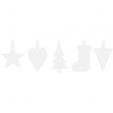 Weihnachtsanhänger, H 23,5-26,5 cm, B 15,5-20,5 cm, Weiß, 15 Stk/ 1 Pck