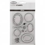 Silikonstempel, Florale Rahmen, Blatt 11x15,5 cm, 1 Bl.