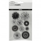 Silikonstempel, Blüten, Blatt 11x15,5 cm, 1 Bl.