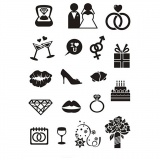 Silikonstempel, Hochzeit, Blatt 11x15,5 cm, 1 Bl.