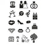 Silikonstempel, Hochzeit, Blatt 11x15,5 cm, 1 Bl.