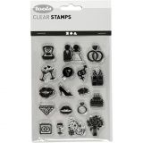 Silikonstempel, Hochzeit, Blatt 11x15,5 cm, 1 Bl.