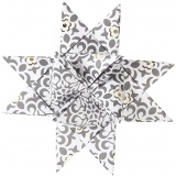 Papierstreifen für Fröbelsterne, L 44+78 cm, D 6,5+11,5 cm, B 15+25 mm, Gold, Weiß, 48 Streifen/ 1 Pck