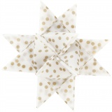Papierstreifen für Fröbelsterne, L 44+78 cm, D 6,5+11,5 cm, B 15+25 mm, Gold, Weiß, 48 Streifen/ 1 Pck