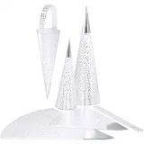 Spitztüten, H 18+28 cm, 120 g, Silber, Weiß, 3 Stk/ 1 Pck