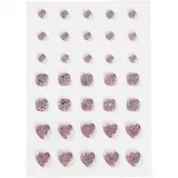 Strasssteine, rund, quadratisch, herzförmig, Größe 6+8+10 mm, Rosa, 35 Stk/ 1 Pck