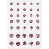 Strasssteine, konisch rund, Größe 6+8+10 mm, Rosa, 35 Stk/ 1 Pck