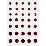 Strasssteine, konisch rund, Größe 6+8+10 mm, Rot, 35 Stk/ 1 Pck