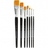 Gold Line Pinsel, 0+2+4+8+12+16+20, L 16,5-21 cm, B 1-7 mm, Flach, 7 Stk/ 1 Pck