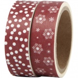 Washi Tape, Eiskristalle und Punkte, B 15 mm, 2x5 m/ 1 Pck