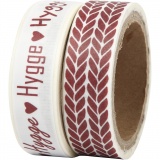 Washi Tape, Hygge und Strickmuster, B 15 mm, 2x5 m/ 1 Pck