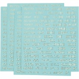 Sticker, Blatt 10x11,5 cm, Türkis, 4 Stk/ 1 Pck