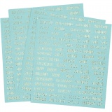 Sticker, Blatt 10x11,5 cm, Türkis, 4 Stk/ 1 Pck