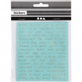 Sticker, Blatt 10x11,5 cm, Türkis, 4 Stk/ 1 Pck