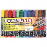 Power Liner, Strichstärke 1,5-3 mm, Sortierte Farben, 12 Stk/ 1 Pck