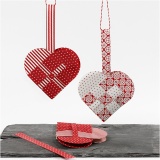 Flechtherzen, Größe 14,5x10 cm, 120 g, Sortierte Farben, 8 Set/ 1 Pck