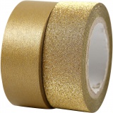 Design-Klebeband, B 15 mm, Gold, 2 Rolle/ 1 Pck