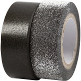 Design-Klebeband, B 15 mm, Schwarz, 2 Rolle/ 1 Pck