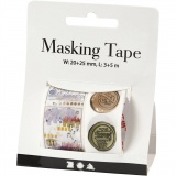 Washi Tape, Siegel- und Wettermotive, L 3+5 M, B 20+25 mm, 2 Rolle/ 1 Pck