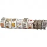 Washi Tape, L 3+5 m, B 15+25 mm, 9 Rolle/ 1 Pck