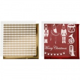 Deko- und Transferfolie, Nussknacker, Weihnachtsmann, Ballerina, Blatt 15x15 cm, Gold, Rot, Weiß, 4 Bl./ 1 Pck