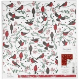 Design-Papier, Vögel & Zweige, Blatt 30,5x30,5 cm, 180 g, 5 Bl./ 1 Pck
