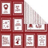 Design-Papier, Rahmen mit Text & Kritzeleien, Blatt 30,5x30,5 cm, 180 g, 5 Bl./ 1 Pck