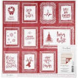 Design-Papier, Rahmen mit Text & Kritzeleien, Blatt 30,5x30,5 cm, 180 g, 5 Bl./ 1 Pck