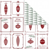 Design-Papier, Christbaumkugeln und Weihnachtsbäume, Blatt 30,5x30,5 cm, 180 g, 5 Bl./ 1 Pck
