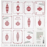 Design-Papier, Christbaumkugeln und Weihnachtsbäume, Blatt 30,5x30,5 cm, 180 g, 5 Bl./ 1 Pck