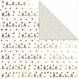 Design-Papier, Hirsche & Punkte, Blatt 30,5x30,5 cm, 180 g, Gold, 3 Bl./ 1 Pck