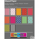 Glanzpapier, Motive, Blatt 24x32 cm, 80 g, Sortierte Farben, 50 Bl. sort./ 1 Pck