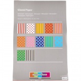 Glanzpapier, Pattern, Blatt 32x48 cm, 80 g, Sortierte Farben, 100 Bl. sort./ 1 Pck