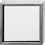 Leinwand mit Holzrahmen, Größe 20x20 cm, 360 g, Antiksilber, Weiß, 1 Stk
